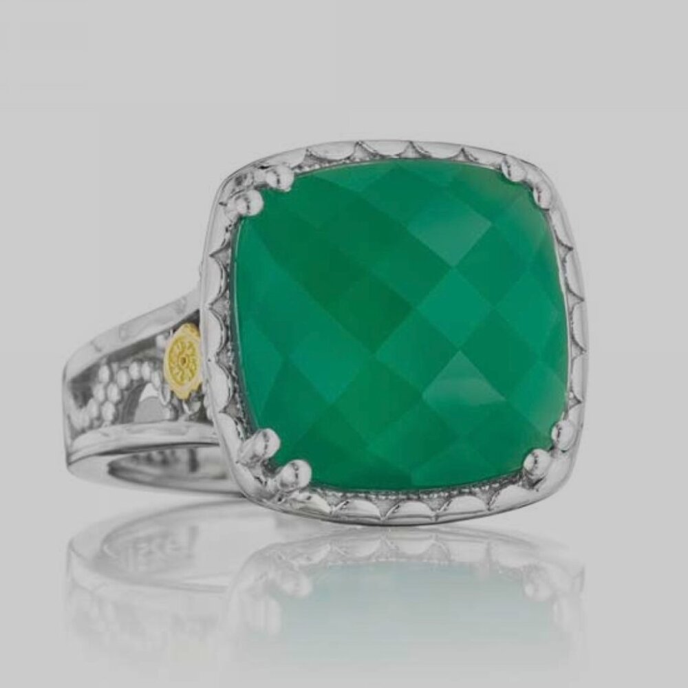 Tacori 18K925 Green Onyx Ring Size 8